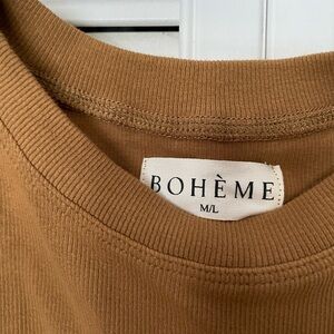 Bohème Brown Ribbed Top - never worn